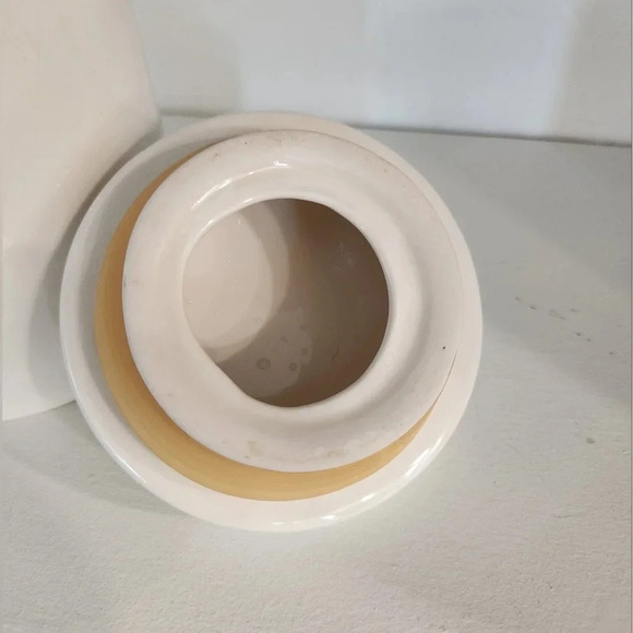 Rae dunn flour typewriter canister ceramic with lid - Picture 3 of 7